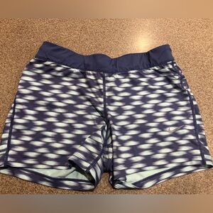 Nike Blue and White Patterned Shorts